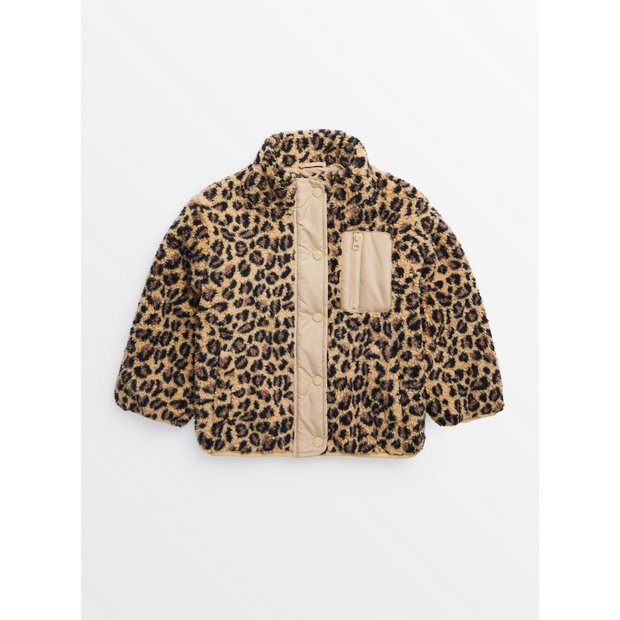 Buy Leopard Print Borg Fleece Jacket 5 6 years Coats and jackets Tu