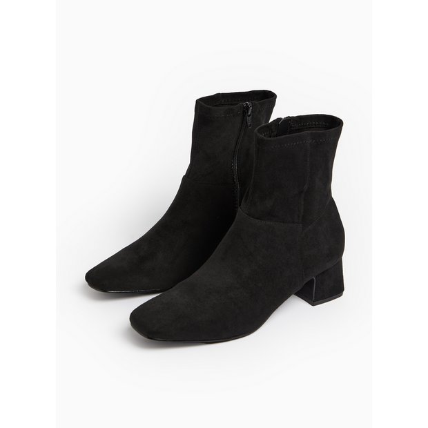 Buy Black Faux Suede Low Heel Ankle Boots 3 Boots Tu