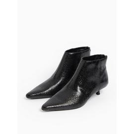 Buy Black Faux Leather Kitten Heel Ankle Boots 3 Boots Tu