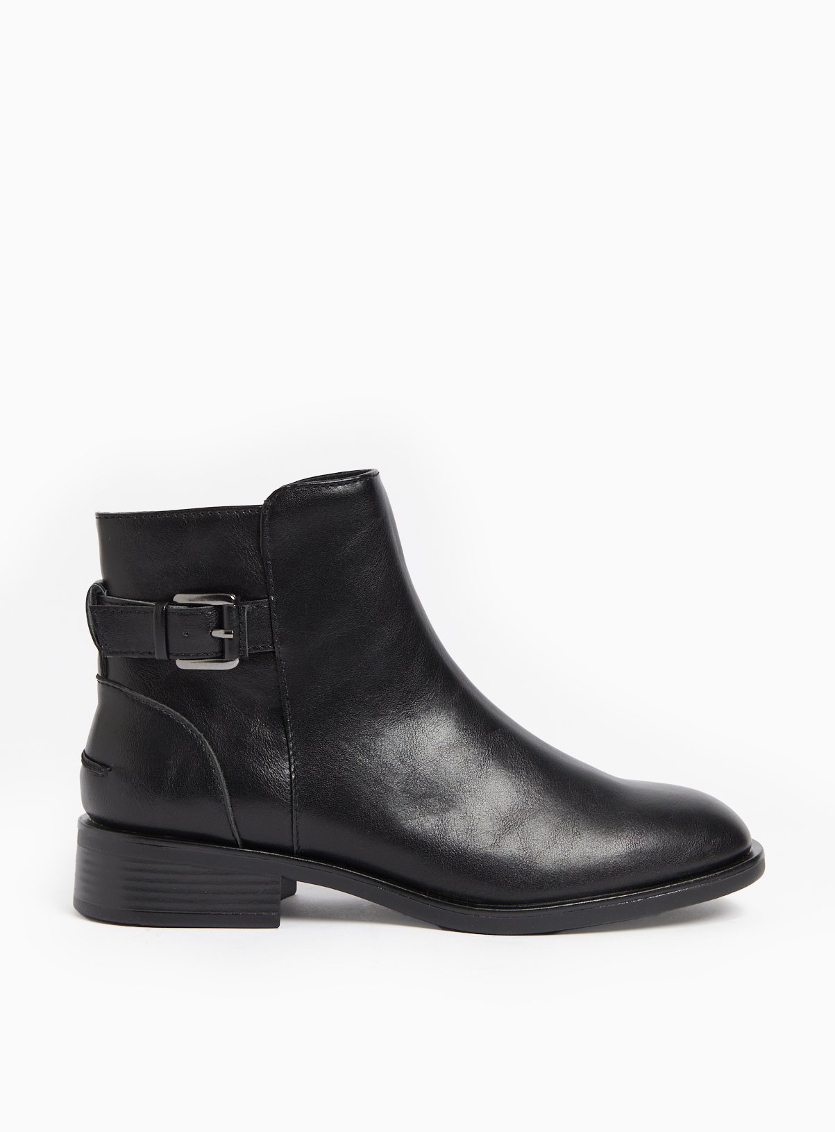 Black Classic Buckle Chelsea Ankle Boots 
