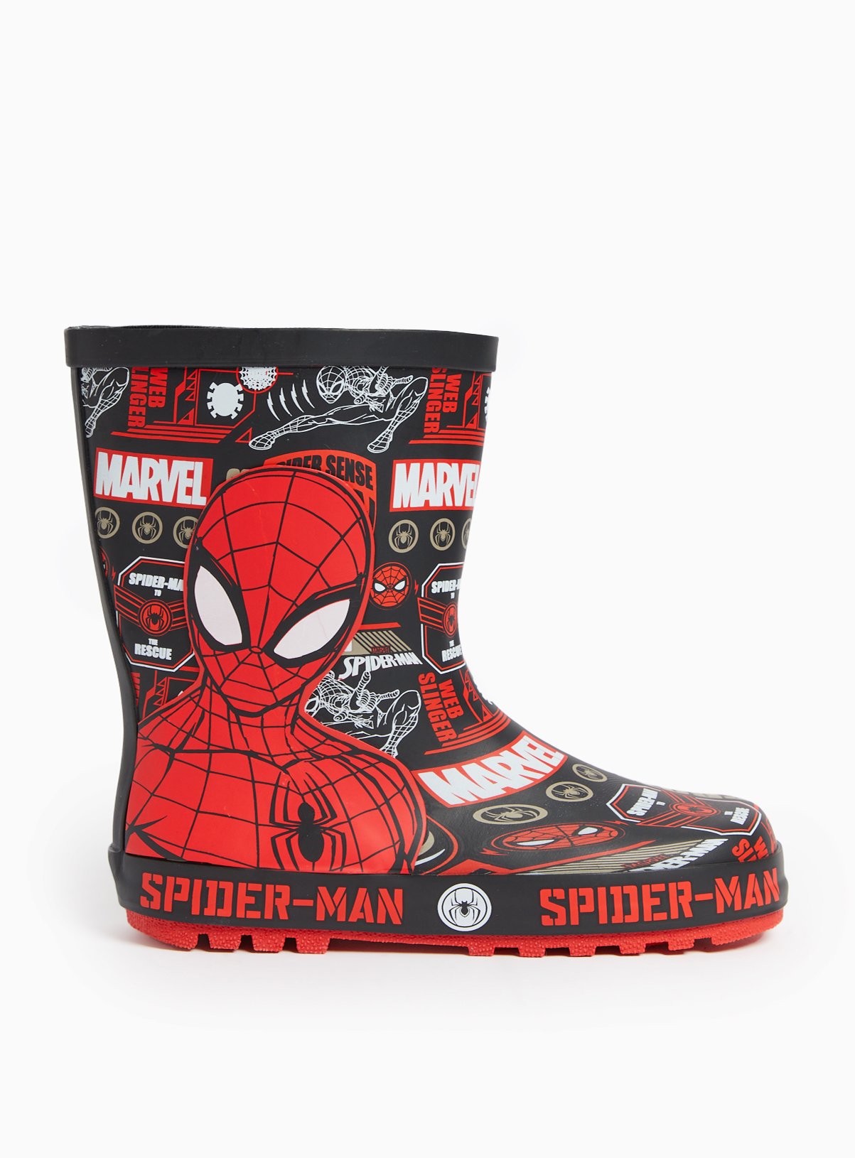 Marvel Spiderman Beanie And Gloves Set For Boys - Blue Winter Hat With Red Pom Pom & Matching Gloves