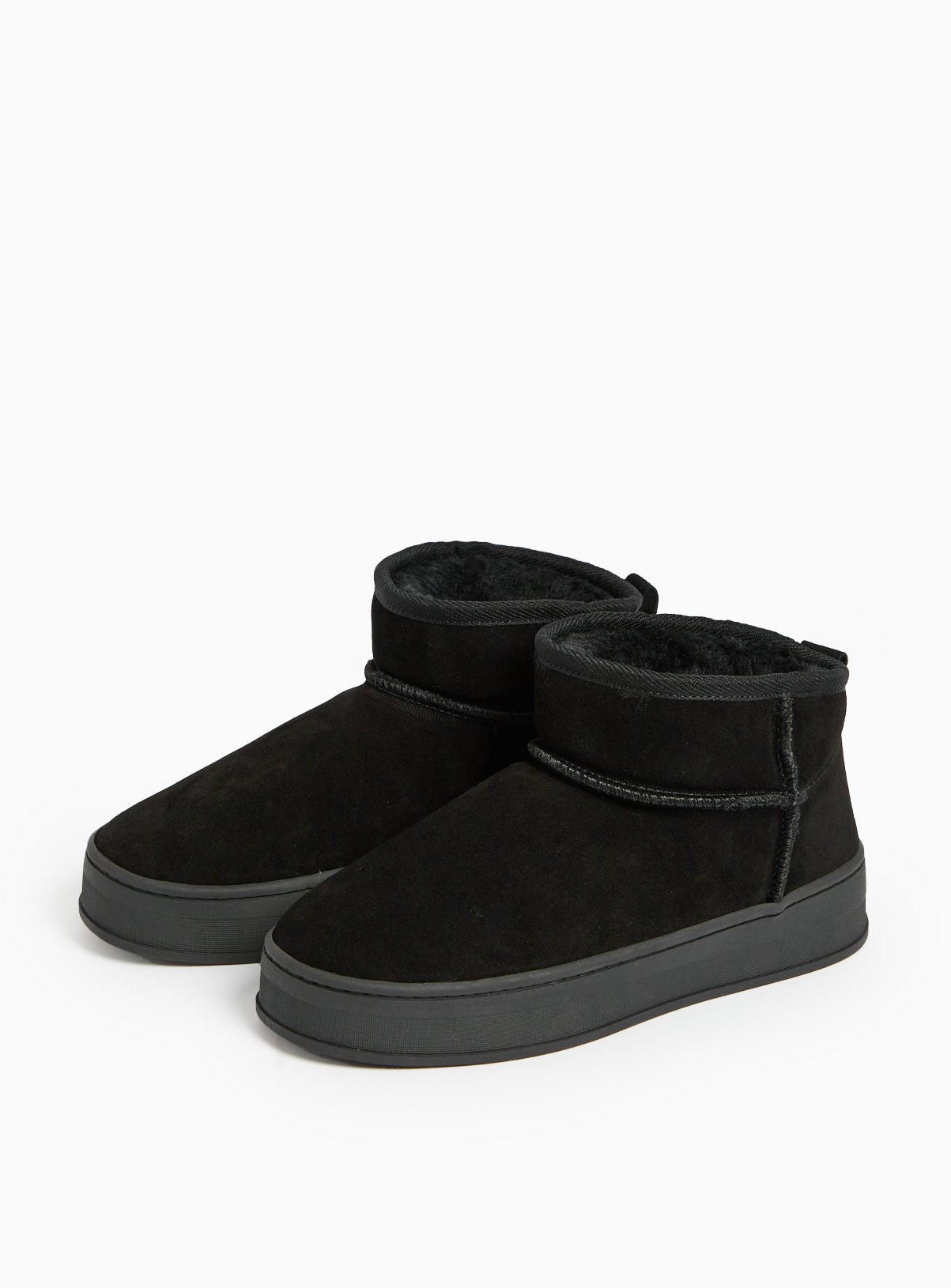 Black Suede Mini Platform Boots  