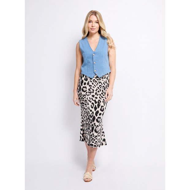 Leopard midi slip skirt french connection shop