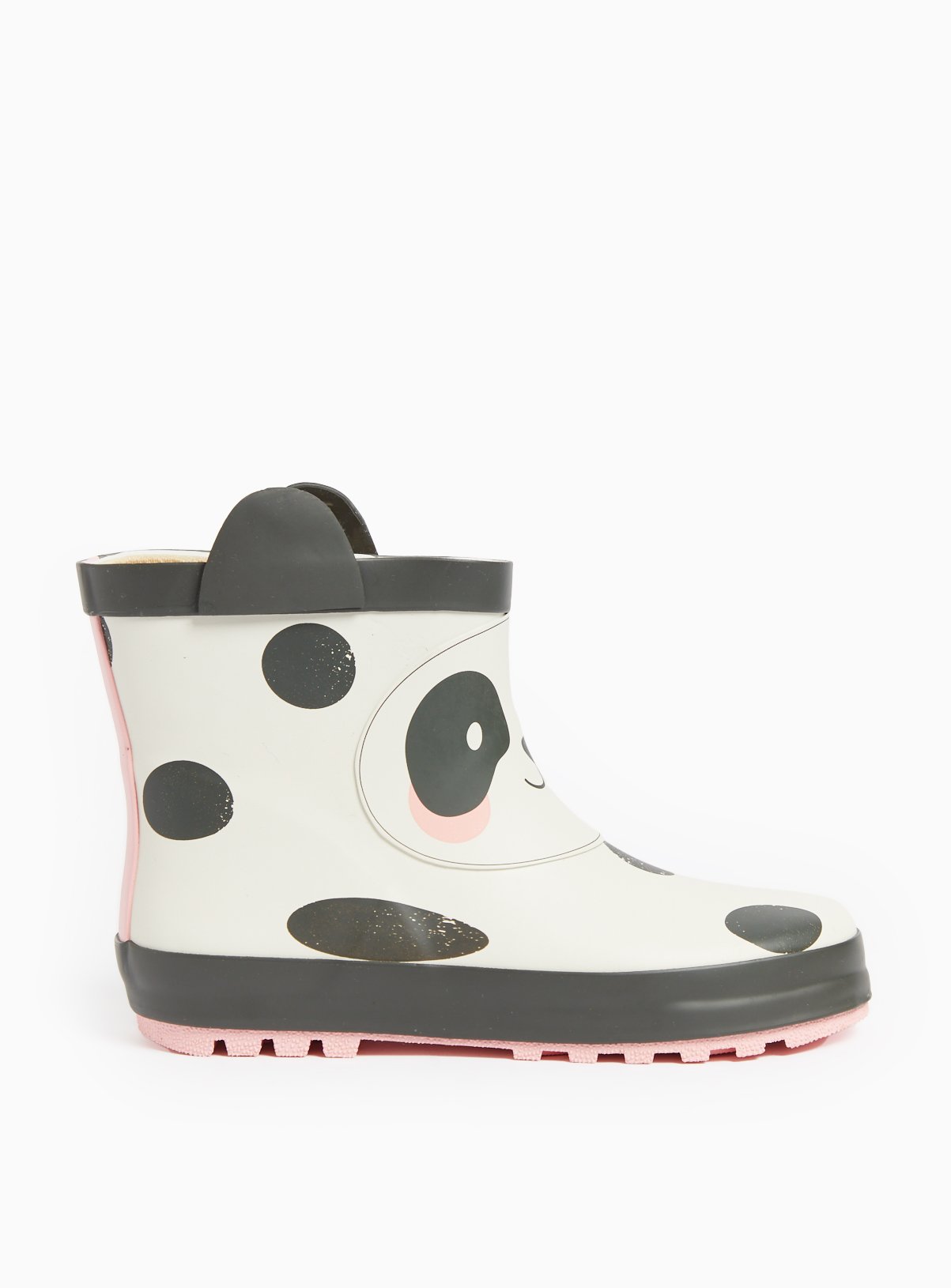 White Novelty Panda Print Wellies 