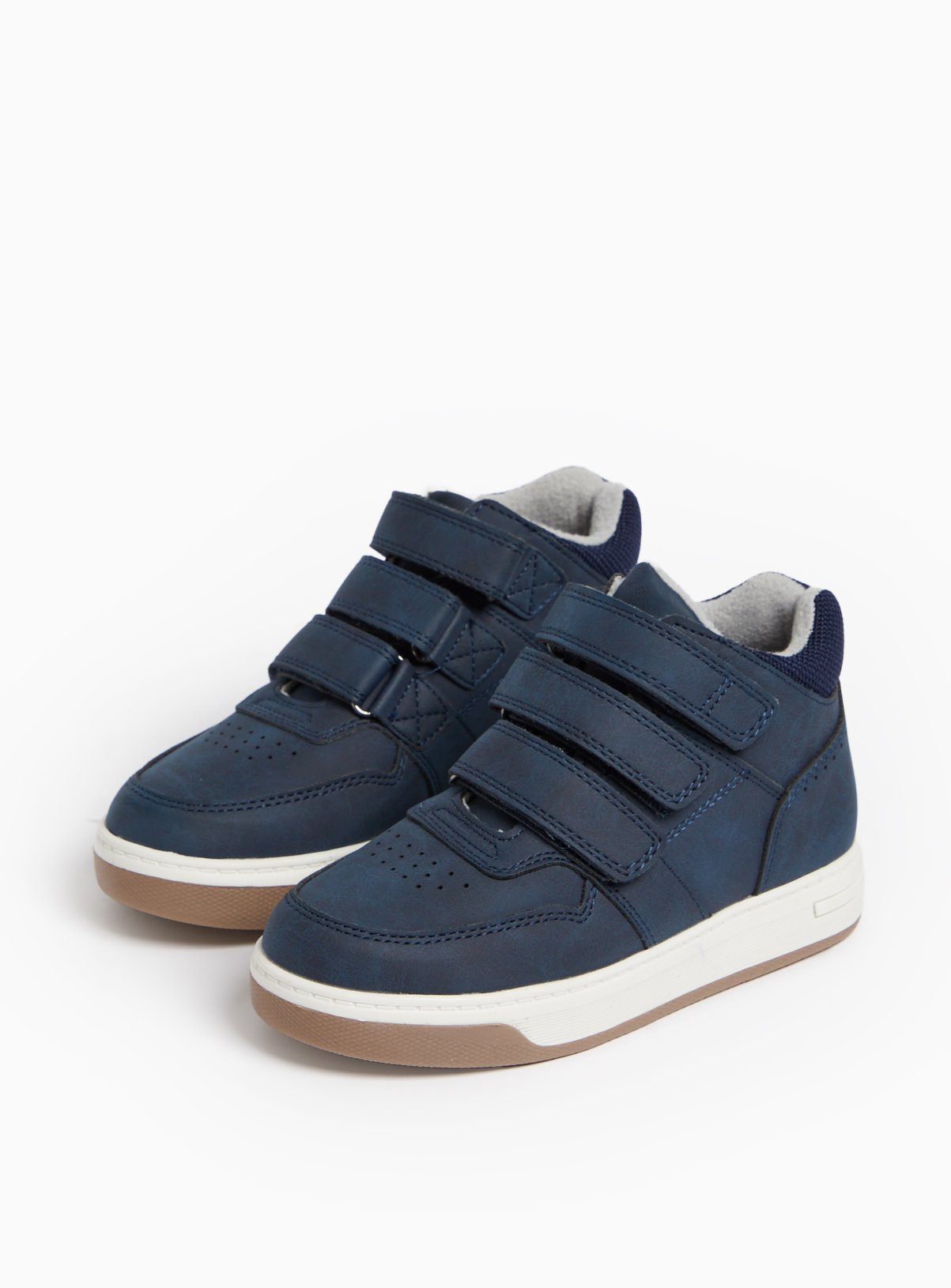 Navy Triple Strap High Top Boots 