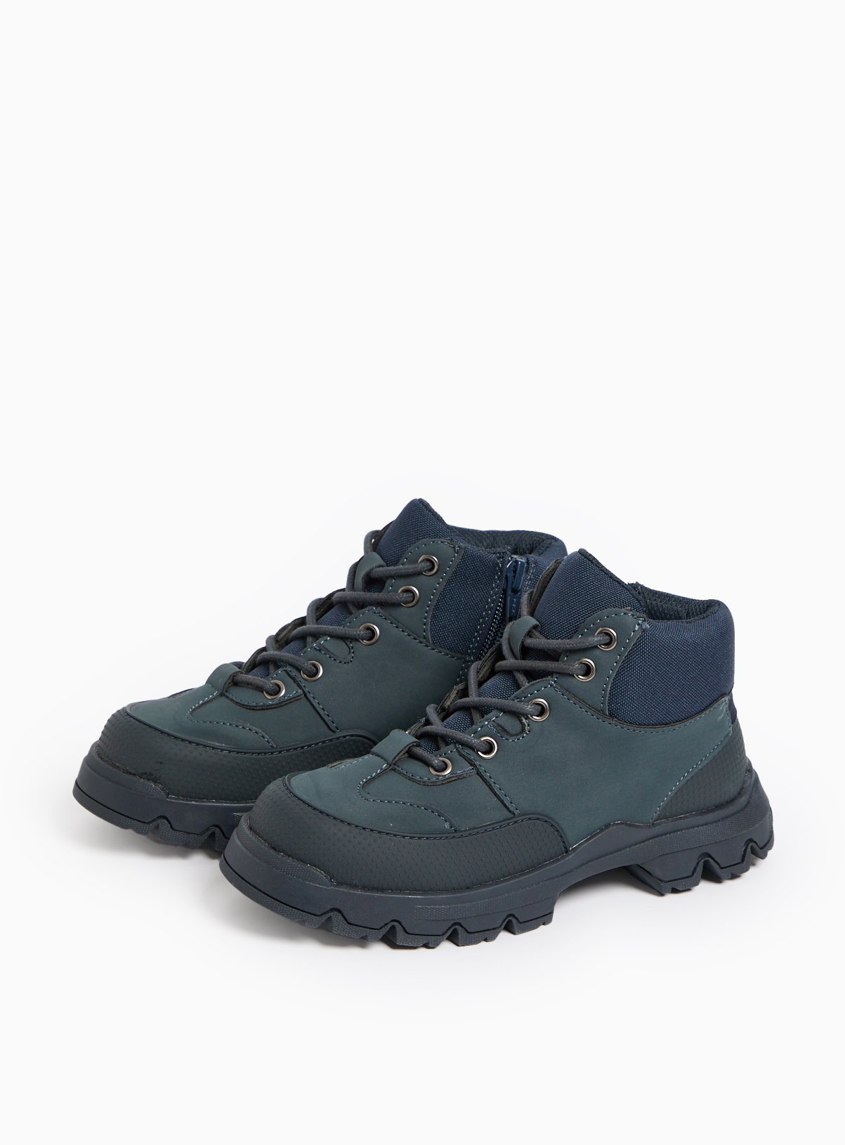 Navy Chunky Hiker Boots  