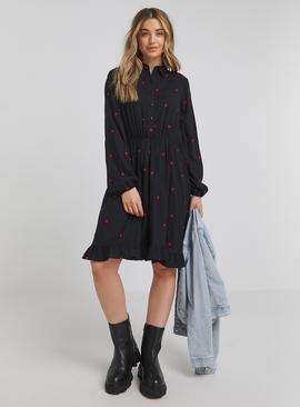 SIMPLY BE Embroidered Heart Shirt Dress 