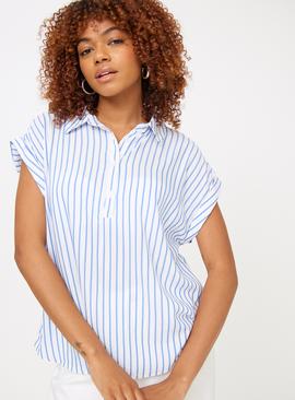 White & Blue Stripe Shirt 