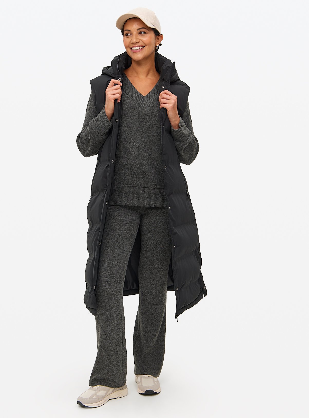 Soft Touch Charcoal Kick Flare Co-ord Joggers 