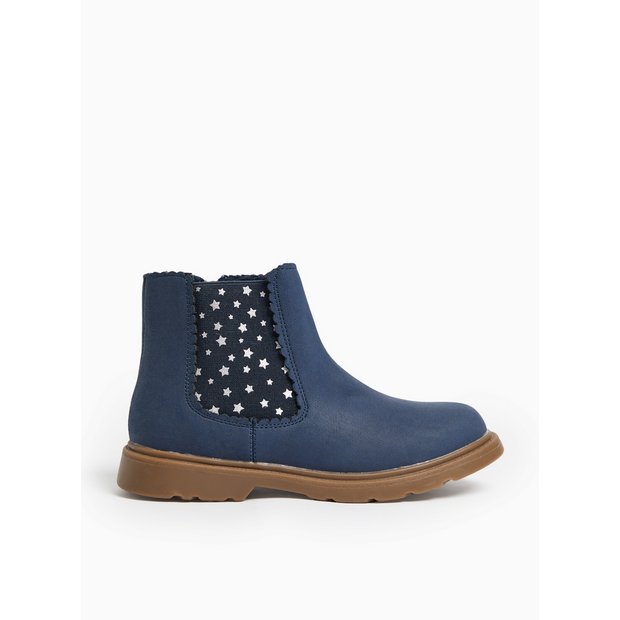 Girls navy chelsea boots best sale