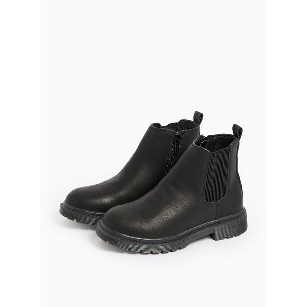 Buy Classic Black Faux Leather Chunky Chelsea Boots 10 Infant Boots and wellies Argos