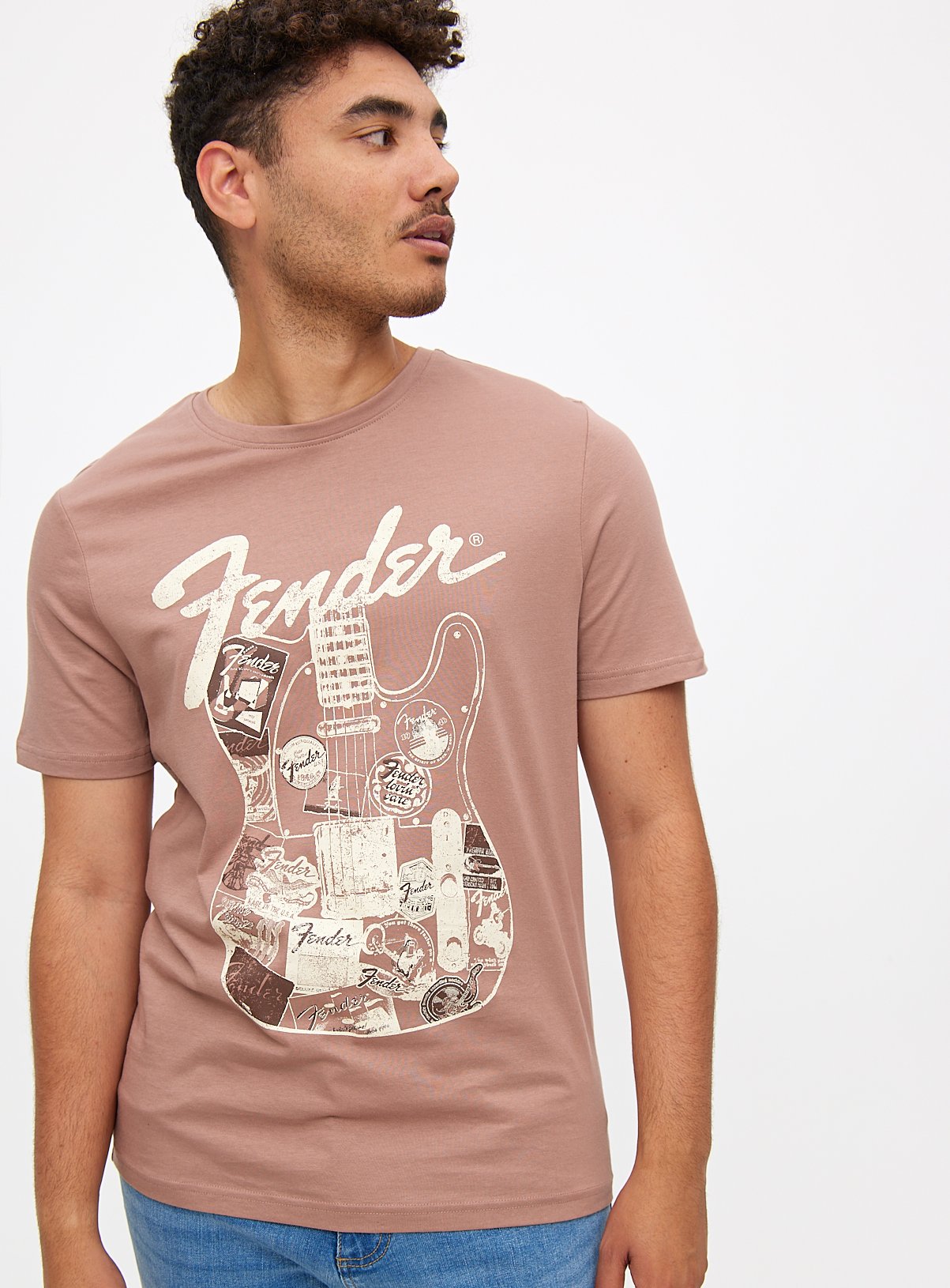 Fender Beige Graphic Print T-Shirt 