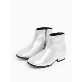 Buy Silver Sparkle Zip Heeled Ankle Boots 1 Boots and wellies Tu