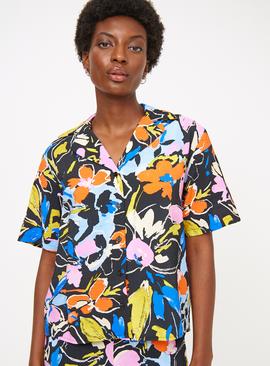 Floral Print Short Sleeve Resort Shirt 
