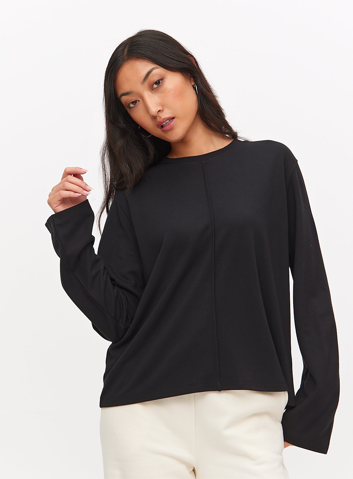 Black Ponte Long Sleeve Top 8