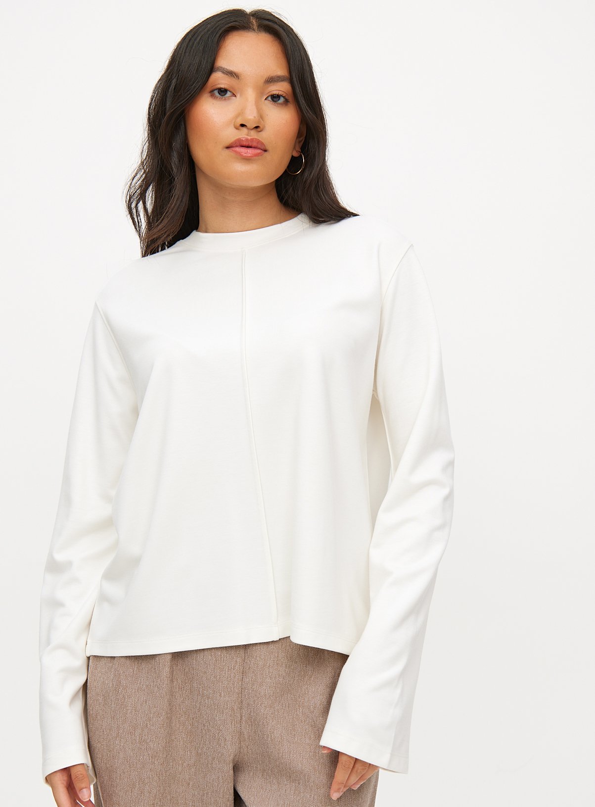 Cream Ponte Long Sleeve Top 8