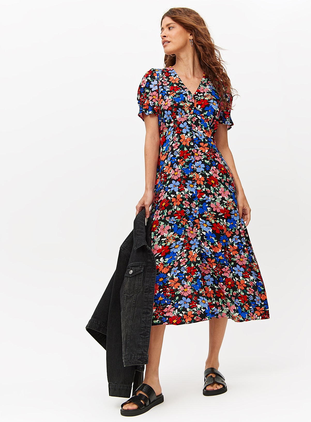Floral Print Midaxi Tea Dress 
