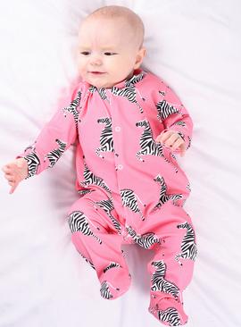 FRED & NOAH Pink Zebra Sleepsuit 