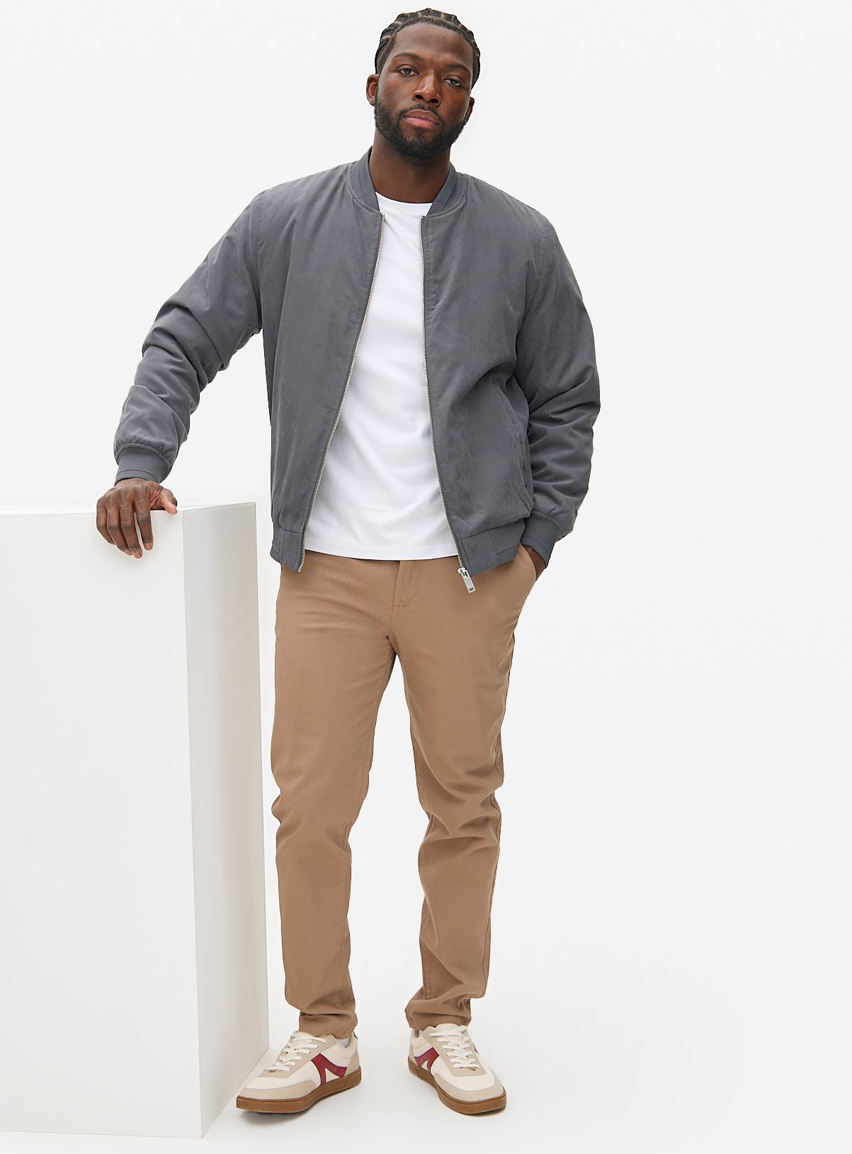 Neutral Skinny Fit Chino Trousers  36S