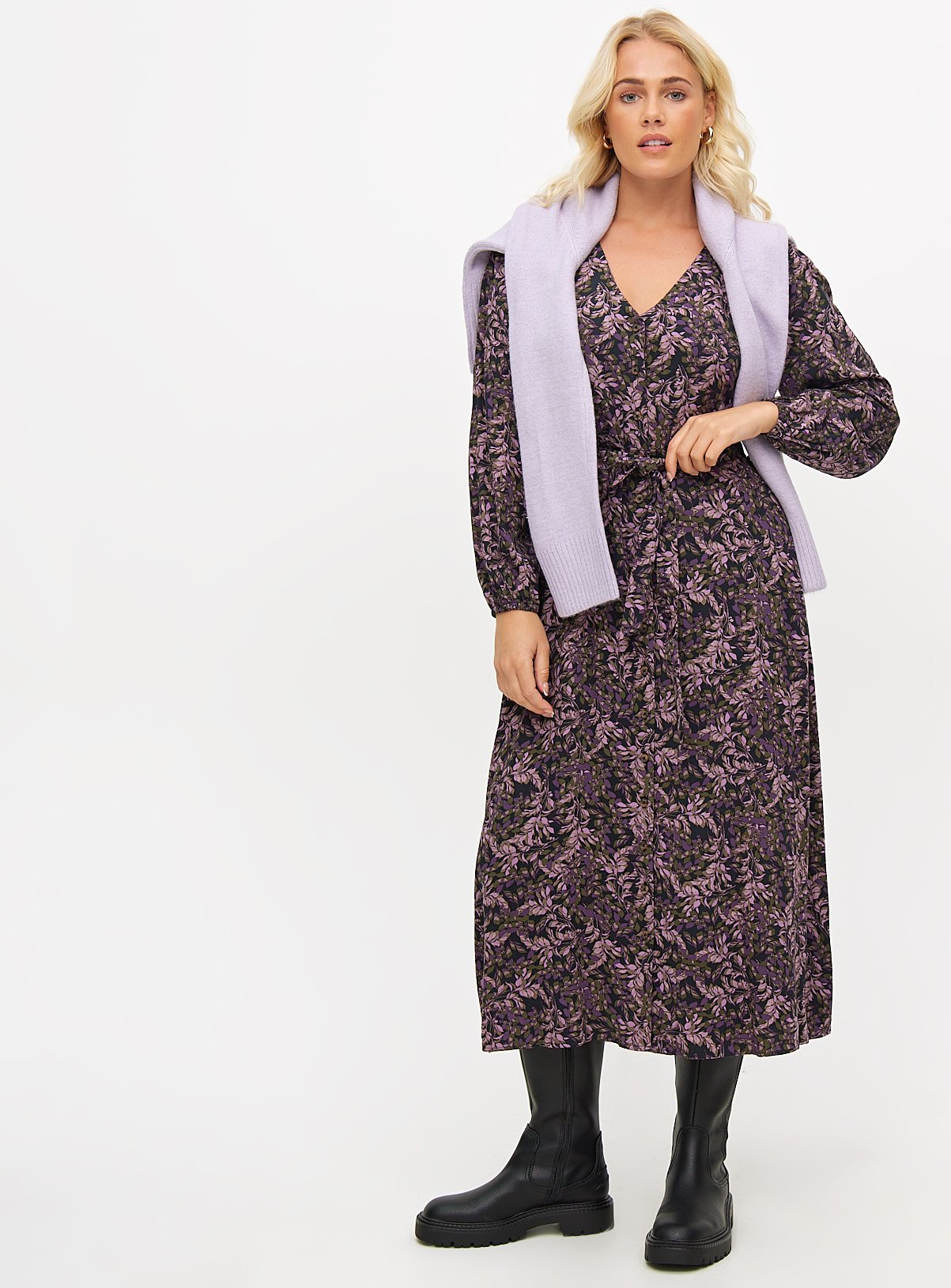 Ditsy Floral Print Tea Dress 