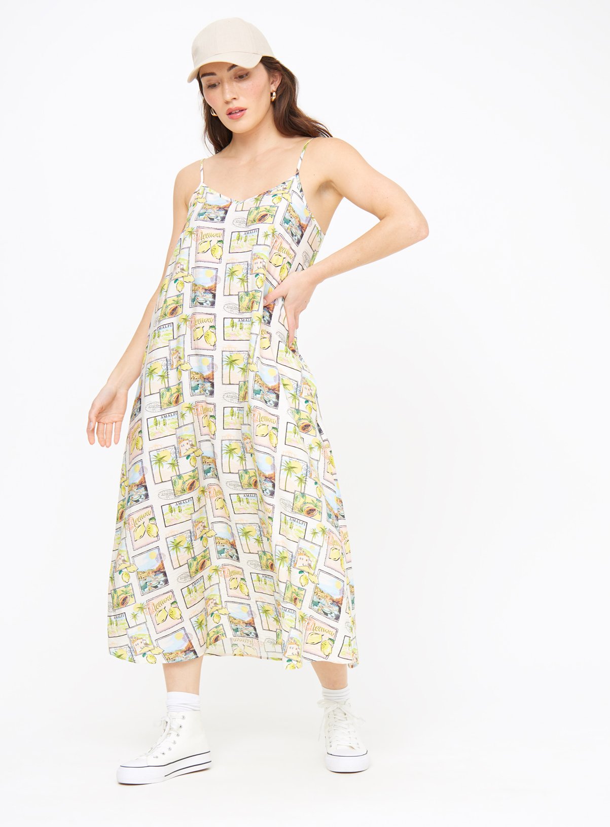 Amalfi Print Strappy Midaxi Dress 