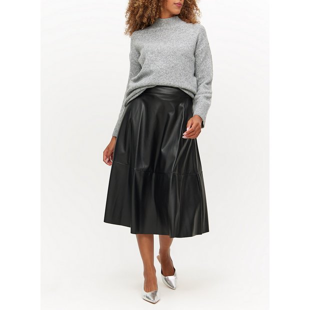 Black cord skirt tu hotsell