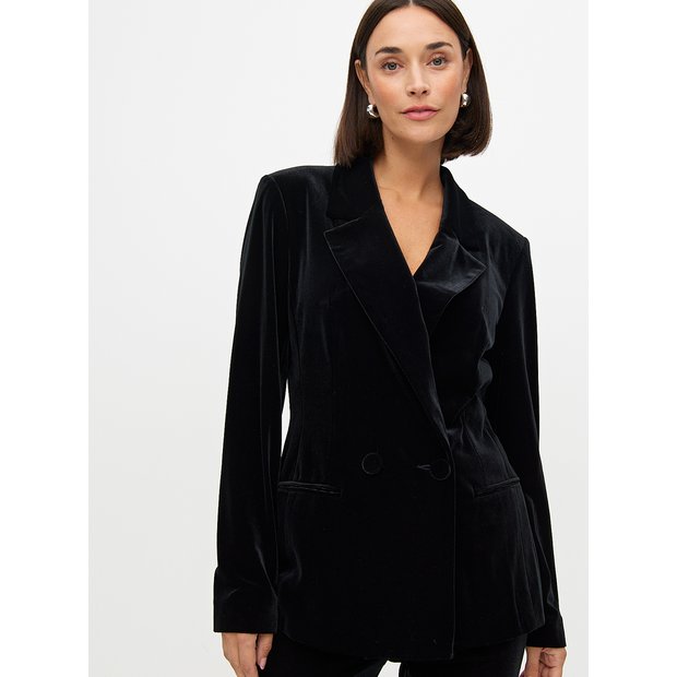 Short black velvet jacket online