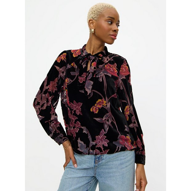 Buy Floral Jacquard Tie Neck Blouse 10 | Blouses | Tu Buy Floral Jacquard Tie Neck Blouse 10 | Blouses | Tu
