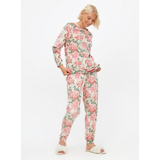 Buy Pink Floral Printed Long Sleeve Pyjamas L Pyjamas Tu