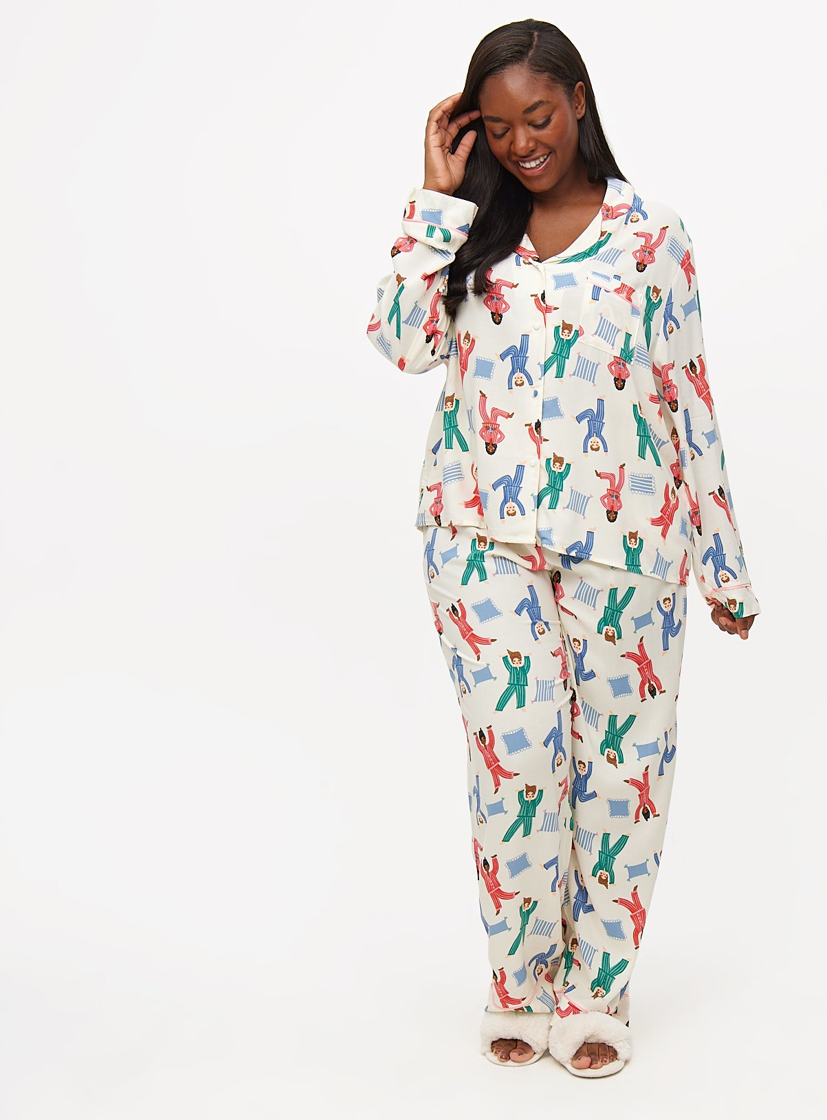 Sleepover Print Traditional Pyjamas 