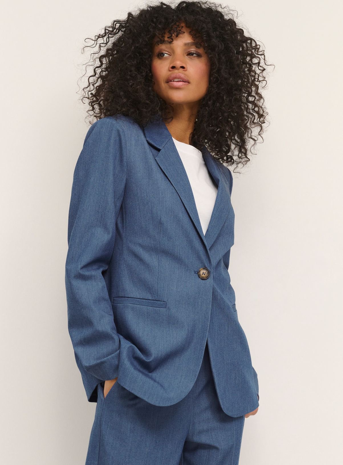 KAFFE Sakura Single Breasted Blazer Blue