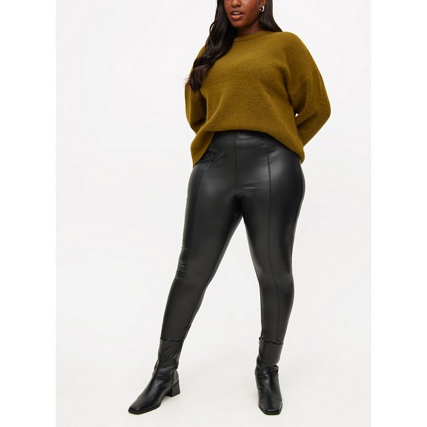 Buy Black Faux Leather Leggings 10 Leggings Tu