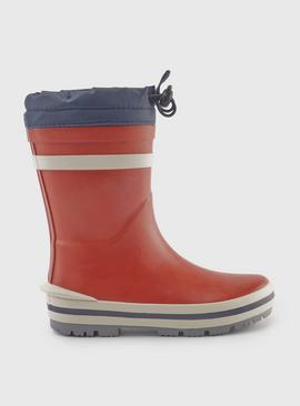 START-RITE Little Puddle Red Tie Top Cosy Wellies 