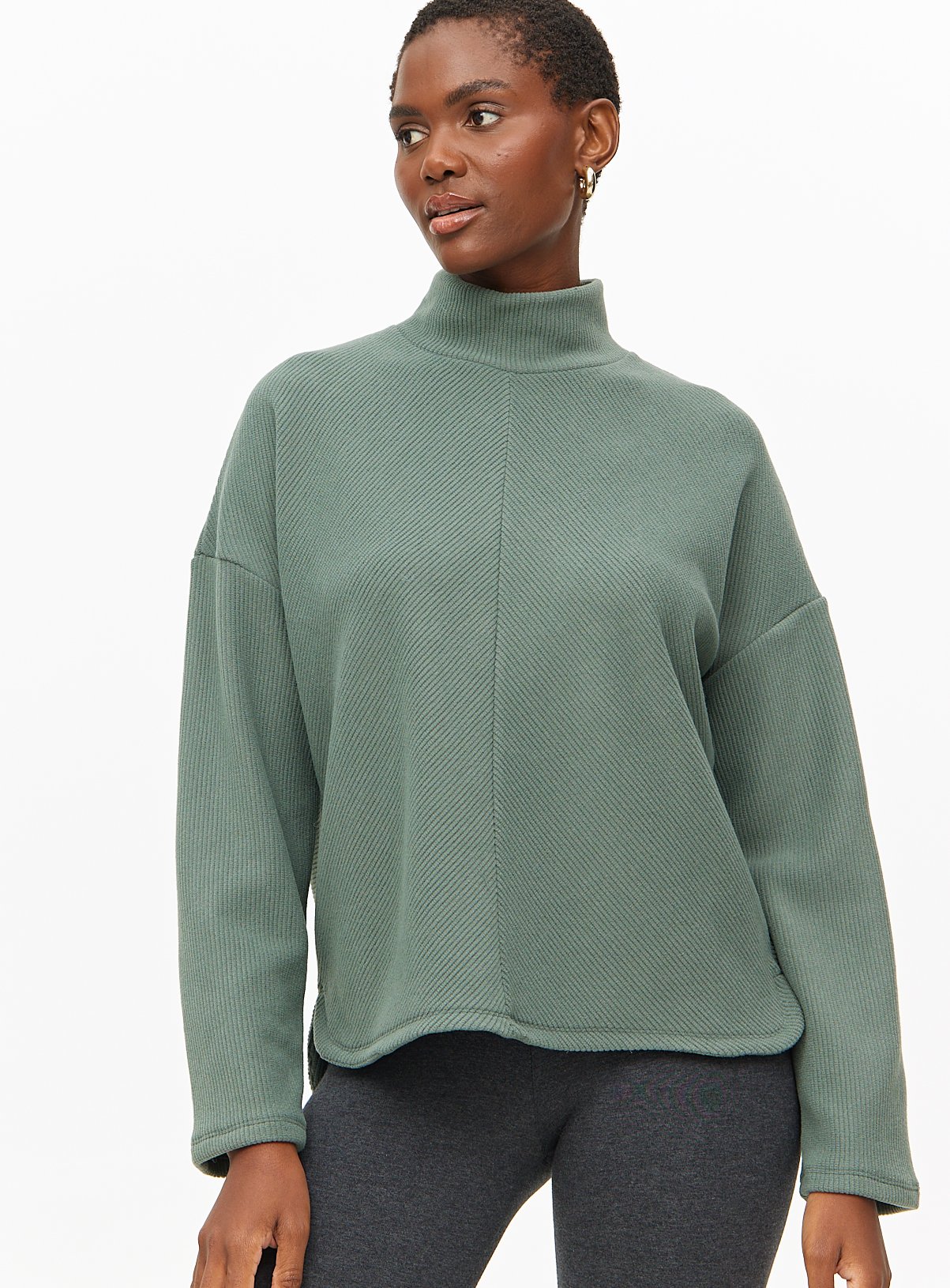 Ribbed Soft-Touch High Neck Jumper 