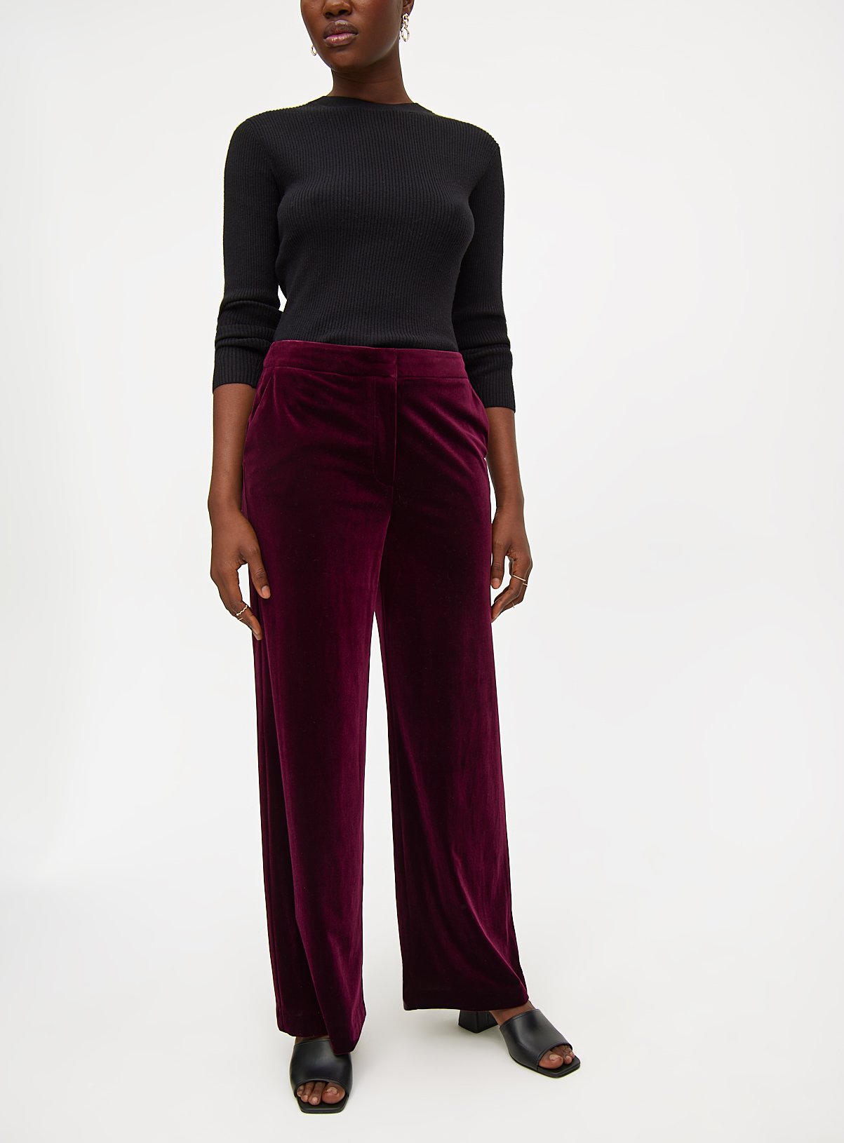 Velvet Wide Leg Trousers  