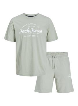JACK & JONES JUNIOR Forest T Shirt & Short Set Junior Desert Sage 
