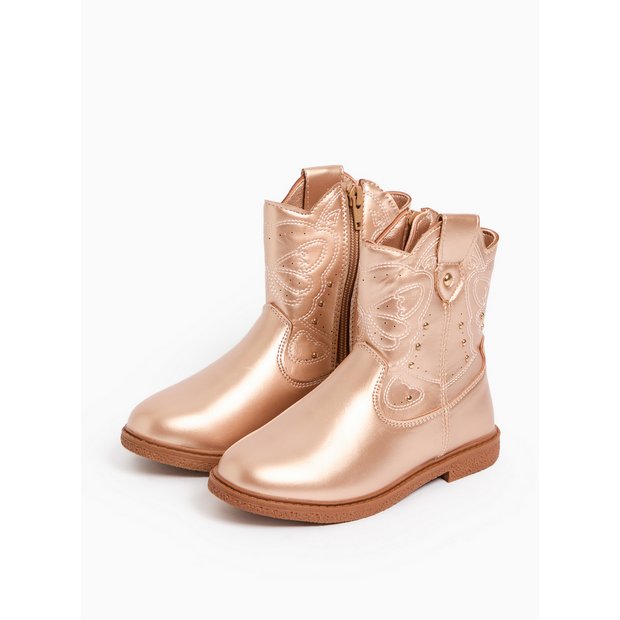 Buy Gold Western Style Ankle Boots 10 Infant Boots and wellies Tu