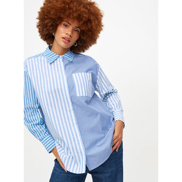 Buy Blue Mix Stripe Long Sleeve Poplin Shirt 10 Shirts Argos