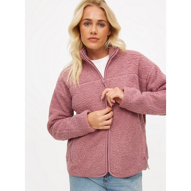 Pink fleece pullover sale