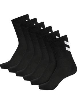 HUMMEL Chevron 6 Pack Socks Black 