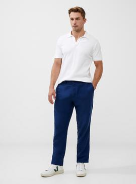 FRENCH CONNECTION Linen Blend Trouser Navy 