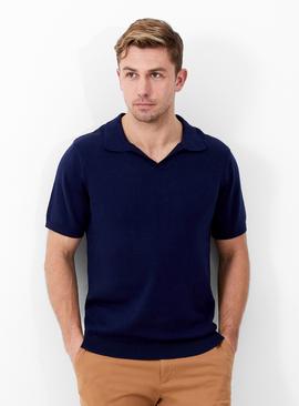FRENCH CONNECTION Resort Short Sleeve Polo Shirt Navy 