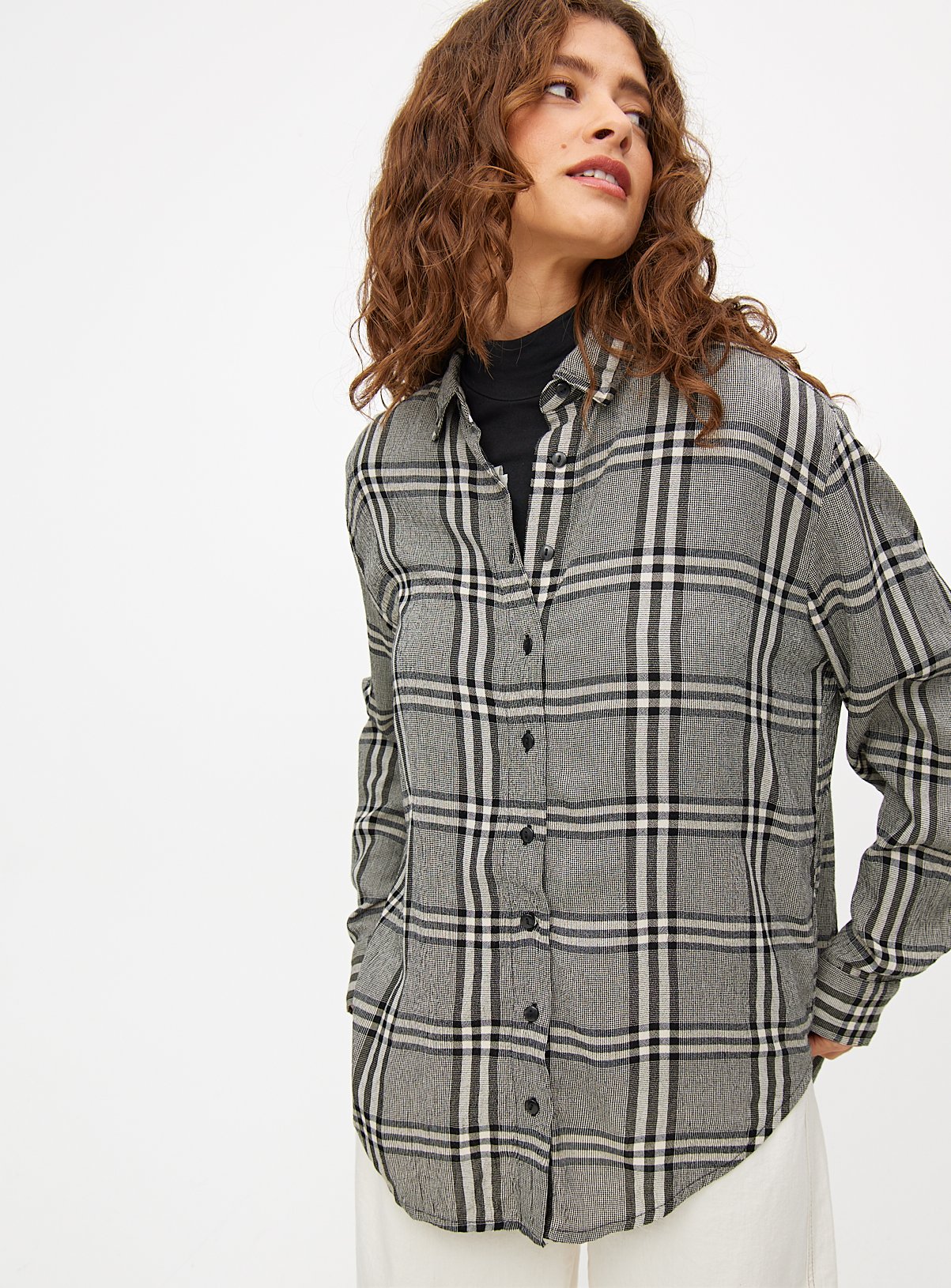 Monochrome Relaxed Fit Check Shirt 20
