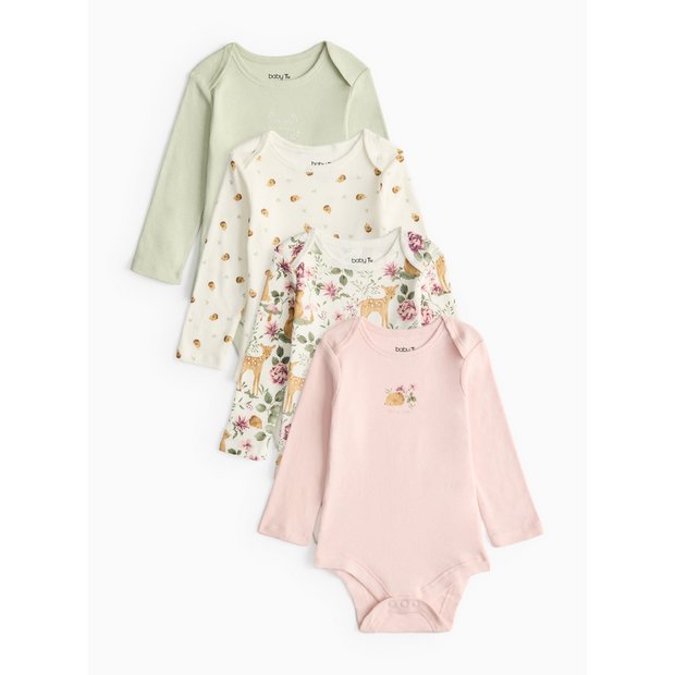Buy Woodland Animal Long Sleeve Bodysuit 4 Pack 3 6 months Multipacks Tu