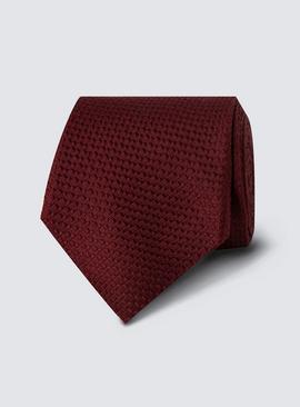  HAWES & CURTIS Plain Textured Silk Tie Red One Size
