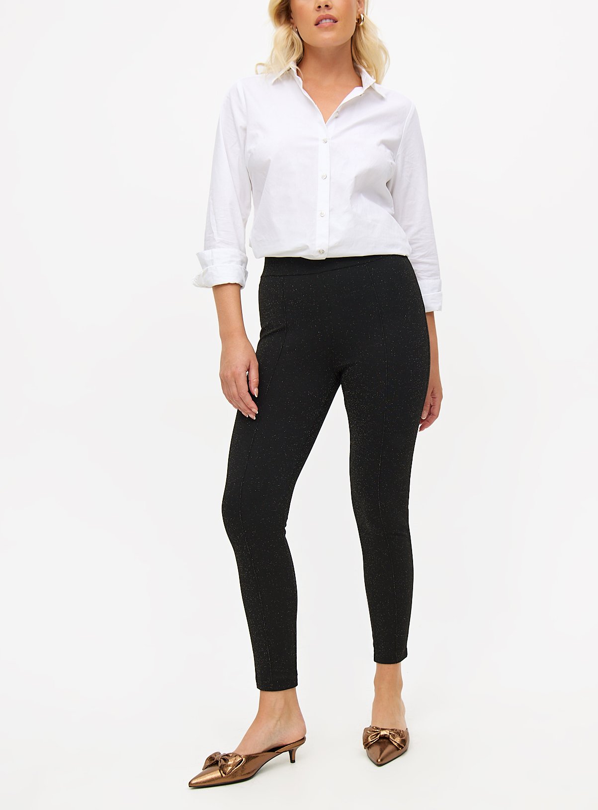 Black & Gold Sparkle Ponte Leggings 