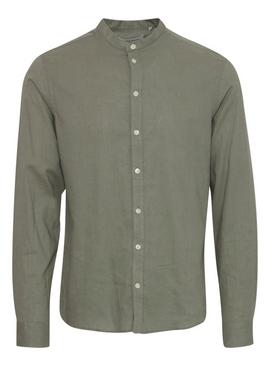 CASUAL FRIDAY Pale Green Linen Long Sleeve Shirt 