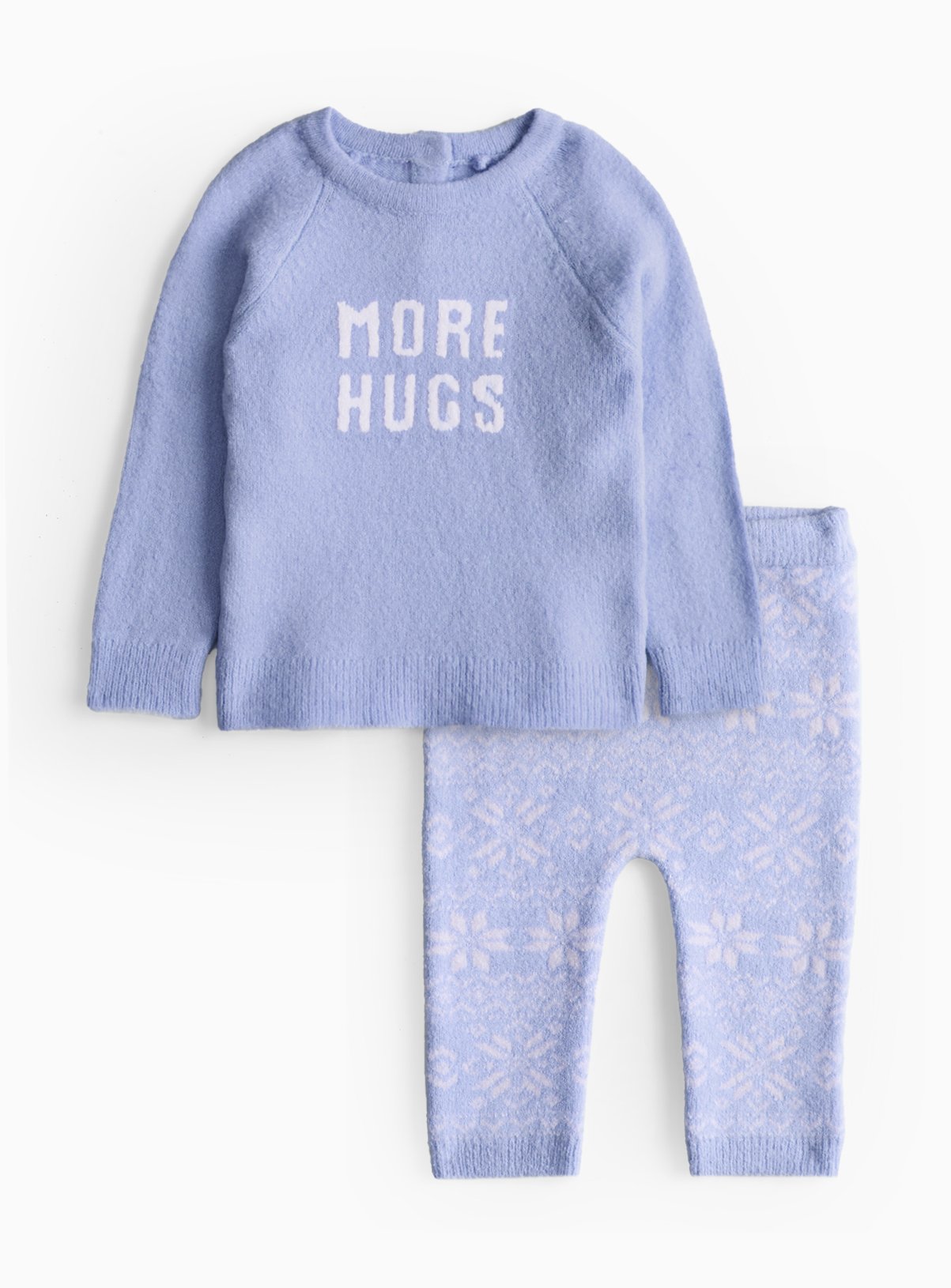 Blue More Hugs Knitted Jumper & Bottoms Set