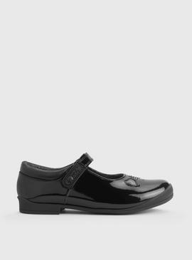 START-RITE Stardust Black Patent Leather Mary Jane School Shoes 