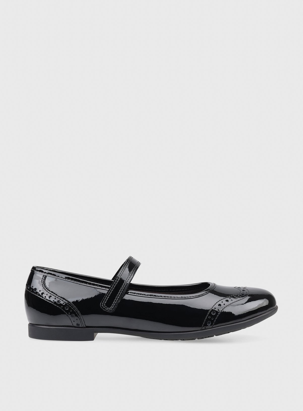 START-RITE Impress Black Patent Leather Ballerina School Shoes 